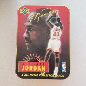 Upper Deck Michael Jordan 1996 5 All Metal Collector Cards.